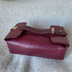 Vintage Must de Cartier Paris Burgundy Leather Trinity Vanity Make Up Travel Bag